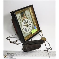 ANTIQUE PENDULUM CLOCK-NEEDS WORK