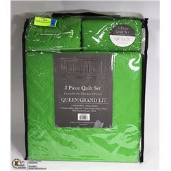 NEW 3PC QUEEN SIZE QUILT SET