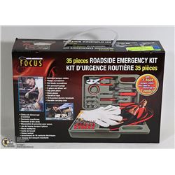 NEW 35 PIECES ROADSIDE EMERGENCY KIT