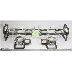 DECORATIVE METAL CANDLE HOLDER- 6 GLASS INSERTS/ME