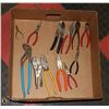 Image 1 : LARGE BOX WITH VARIOUS PLIERS, SNIPS,