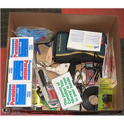 LARGE BOX OF SHOP/AUTOMOTIVE SUPPLIES