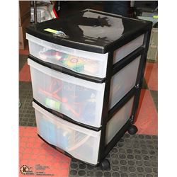 BLACK GRACIOUS LIVING 3-DRAWER STORAGE