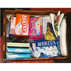 LARGE FLAT OF NEW ITEMS INCL. 3 DISH