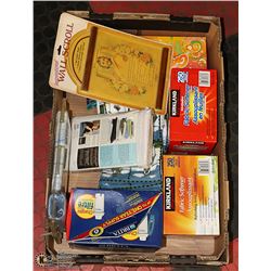 LARGE FLAT OF NEW ITEMS INCL. BOX OF