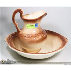 LARGE WASH BASIN WITH PITCHER (SLIGHT