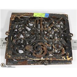 PAIR OF ANTIQUE CAST IRON REGISTER GRATES