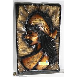 CARVED WOOD FACE 21" X 13"