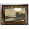 Image 1 : ANTIQUE PAINTING OF A EUROPEAN CANAL 30 X 22"