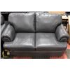 Image 2 : NEW GREY LEATHERETTE NAILHEAD SOFA WITH