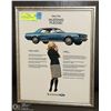 Image 1 : 11X14 ORIGINAL FRAMED 1967 MUSTANG CAR AD