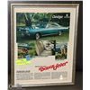 Image 1 : 11X14 ORIGINAL FRAMED 1968 DODGE CORONET CAR AD