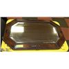 Image 1 : VINTAGE DECORATIVE SOLID BROWN WOOD FRAMED MIRROR