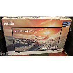 HAIER 55" 4K ULTRA HD TELIVISION IN ORIGINAL BOX.