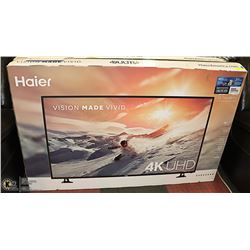 HAIER 55" 4K ULTRA HD TELIVISION IN ORIGINAL BOX.