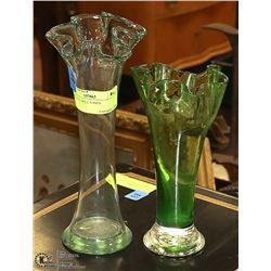 2 VINTAGE SPILL VASES