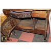 Image 2 : BEAUTIFUL CURVED LEADED GLASS ANTIQUE SIDEBOARD
