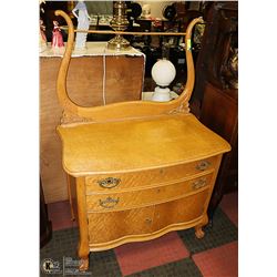 ANTIQUE BIRDS EYE MAPLE WASHSTAND