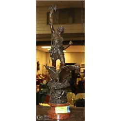 ANTIQUE SPELTER FIGURE 18"TALL