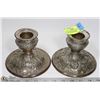 Image 1 : ANTIQUE REPOUSSE SILVER CANDLESTICK HOLDERS