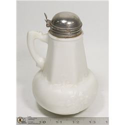 ANTIQUE SATIN GLASS LIDDED PITCHER
