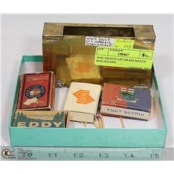 WWI TRENCH ART BRASS MATCH BOX HOLDER