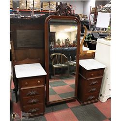 ANTIQUE CHEVAL VANITY WITH MARBLE TOP