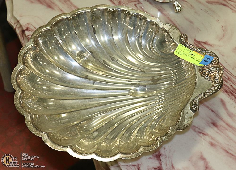 Silverplate Shell LGE SILVERPLATE SHELL DISH 15.5