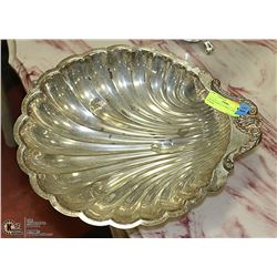 LGE SILVERPLATE SHELL DISH 15.5" ACROSS