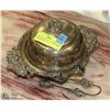 Image 1 : FANCY SILVERPLATE CHEESE KEEP W/TONGS AND GLASS