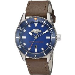 NEW ARMANI EXCHANGE BLUE DIAL BROWN LEATHER BAND