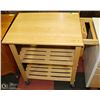 Image 1 : WOOD KITCHEN TROLLY WITH KNIFE BLOCK