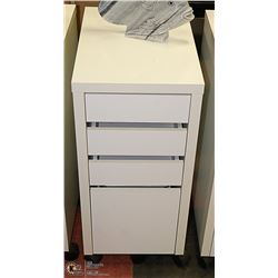 WHITE 3 DRAWER WITH FILE DRAWER ROLLING CABINET