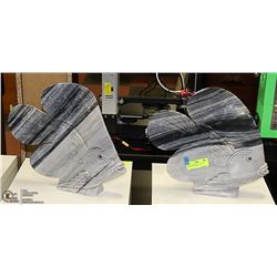 MARBLE DECORATIVE FISH (2)- LARGE- MEASURES 14" T