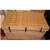 Image 1 : CIRCA 1800S FRENCH WICKER TRUNK ORIGINAL HDWRE
