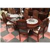 Image 1 : WOOD OVAL DINING TABLE WITH 6 CHAIRS, 2 LEAVES