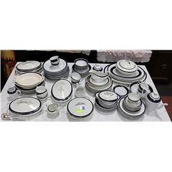 HUGE SET OF ANTIQUE FLOW BLUE DISHES