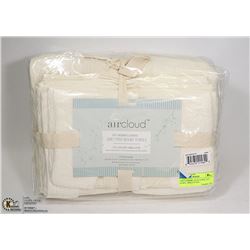 AIRCLOUD 6PC BATH TOWEL SET - IVORY, 100% COTTON