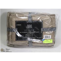 ALLURE 6PC BATH TOWEL SET - TAUPE
