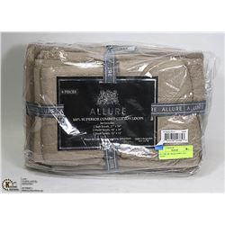 ALLURE 6PC BATH TOWEL SET - TAUPE
