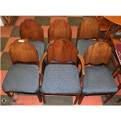 SET OF 6 VINTAGE WOOD DINING ROOM CHAIRS
