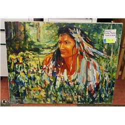 LARGE CRANE THOMAS SIGNED ORIGINAL PAINTING