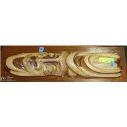 KENYA HAND CARVED WOOD MASK . AFRICAN WOODEN ART