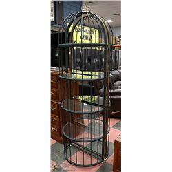 LOT OF 2 HALF MOON METAL AND GLASS SHELVING UNITS