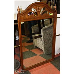 LARGE WOOD FRAMED MIRROR (29"L X 46"H) -