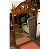 Image 1 : LARGE WOOD FRAMED MIRROR (29"L X 46"H) -