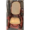 Image 1 : WOOD AND WICKER ROCKING CHAIR AS IS . FURNITURE