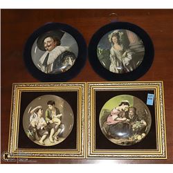 LOT OF 4 ENGLISH CERAMIC MINIATURE WALL HANGINGS