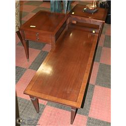 VINTAGE WOOD 3 PC COFFEE TABLE SET. FURNITURE