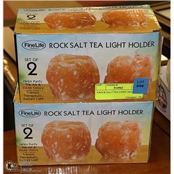 4 ROCK SALT TEA LIGHT HOLDERS